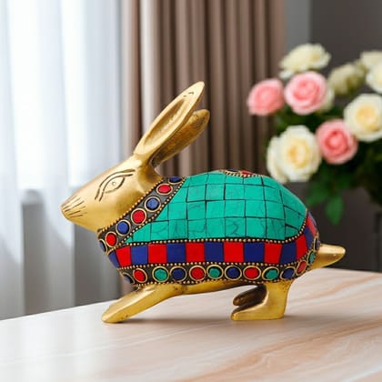 Brass Rabbit Fancy Decorative Showpiece Statue, Height : 5 Inch (ANMAS208 A)
