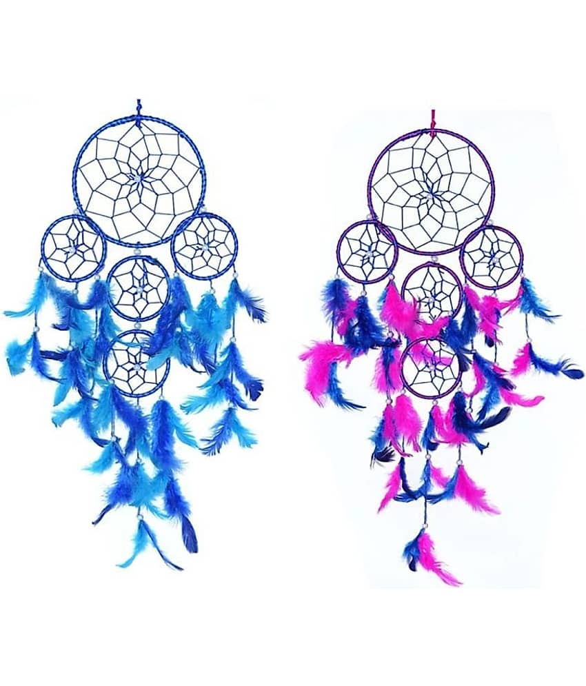 Lucky Traders Feather Multicolour Dream Catcher - Pack of 1 ( X cms )