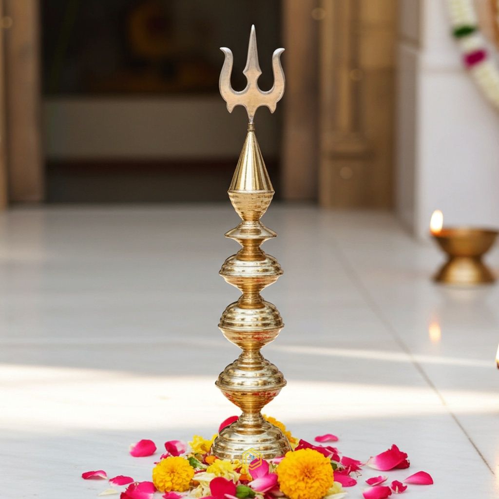 Brass Kalash With Trishul (ZMAS397 J)