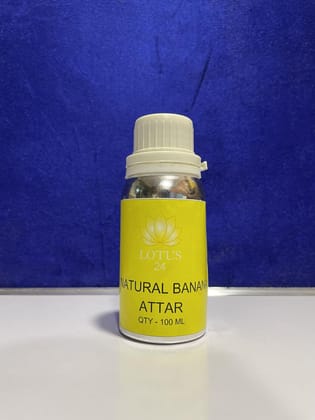 LOTUS24 Banana Attar  3.4 fl. oz. (100ml) + Free 0.2 fl. oz. (6ml) | Sweet & Fruity Banana Aroma | Long-Lasting Alcohol-Free Perfume Oil