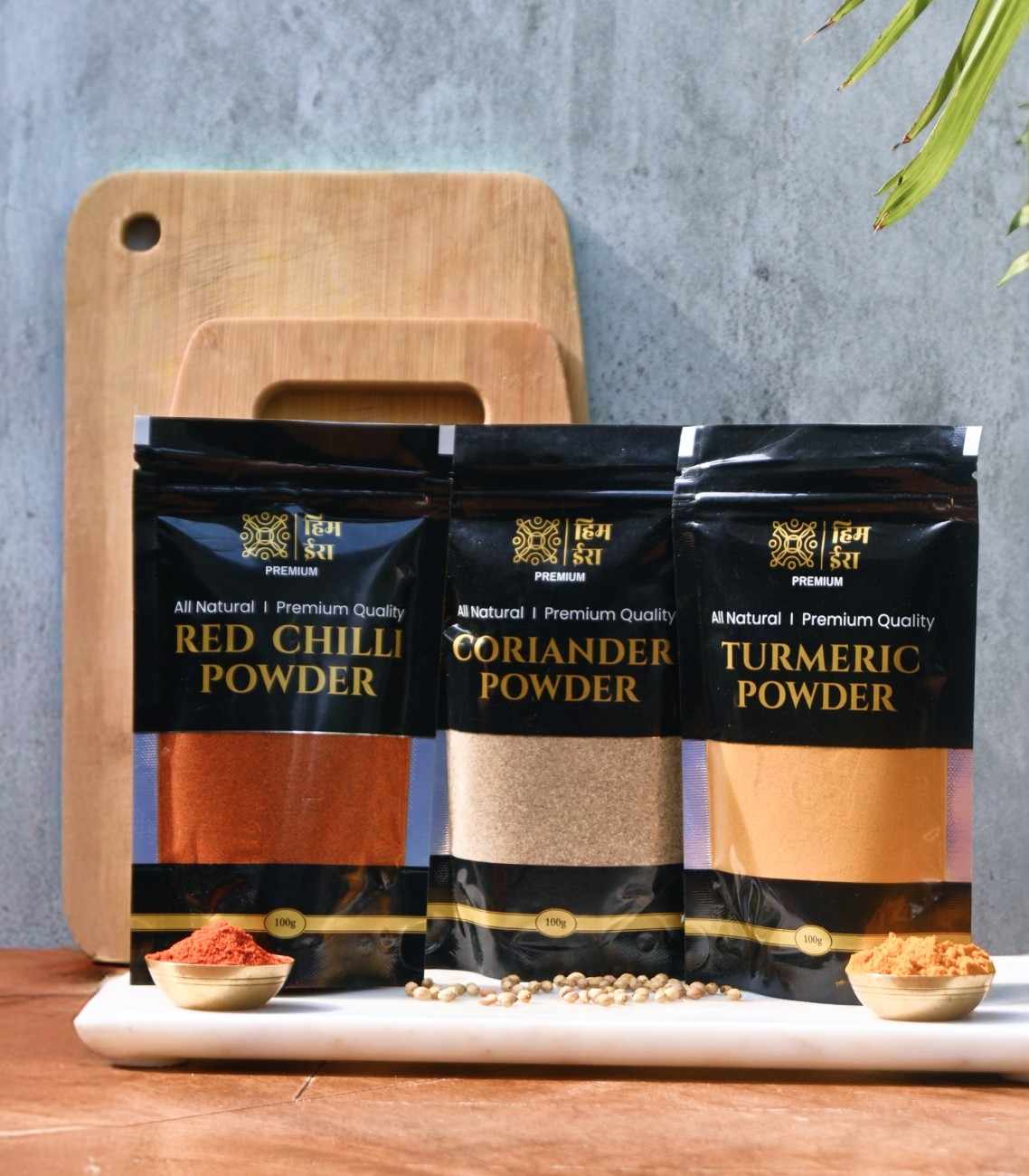 Pure Himalayan Spices - Turmeric, Coriander & Red Chilli Powder