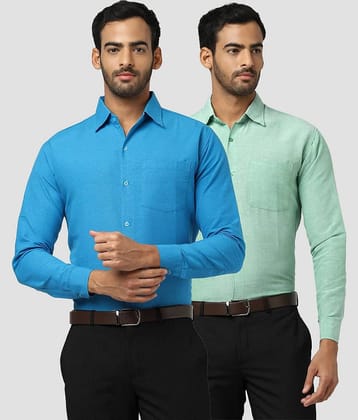 DESHBANDHU DBK - Multicolor Cotton Regular Fit Men's Formal Shirt (Pack of 2)