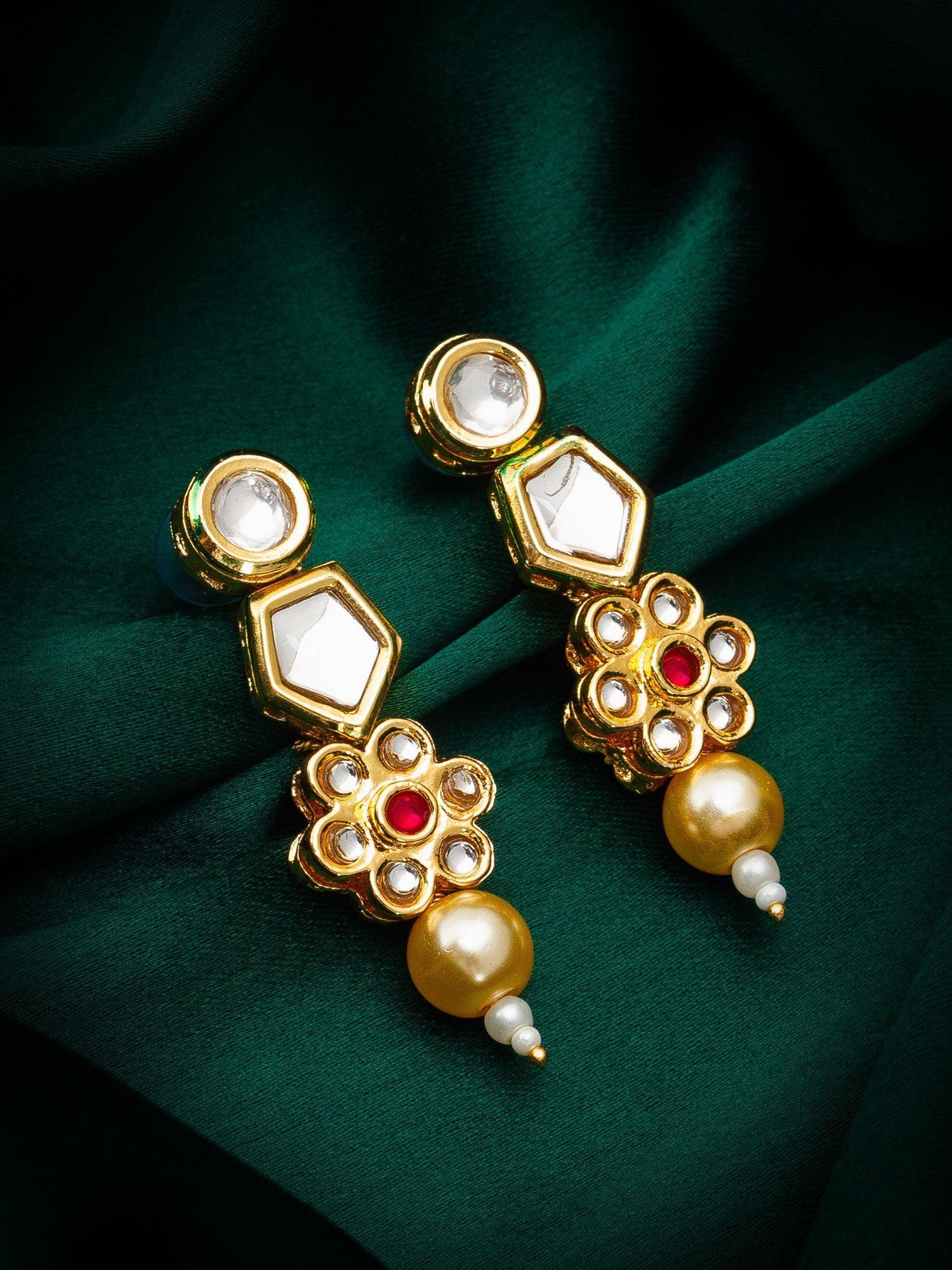 Morison Golden Teardrop Filigree Earrings Intricate Beauty in Every Drop