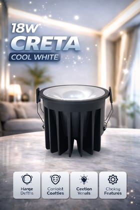 SPARKWORLD 18W LED Creta COB Spot Light | Black Body with Rose Gold Reflector | Cool White | Premium Recessed Ceiling Light | Pack of 1 SPARKWORLD 18W LED Creta COB Spot Light | Black Body with Rose Gold Reflector | Cool White | Premium Recessed Ceiling Light | Pack of 1