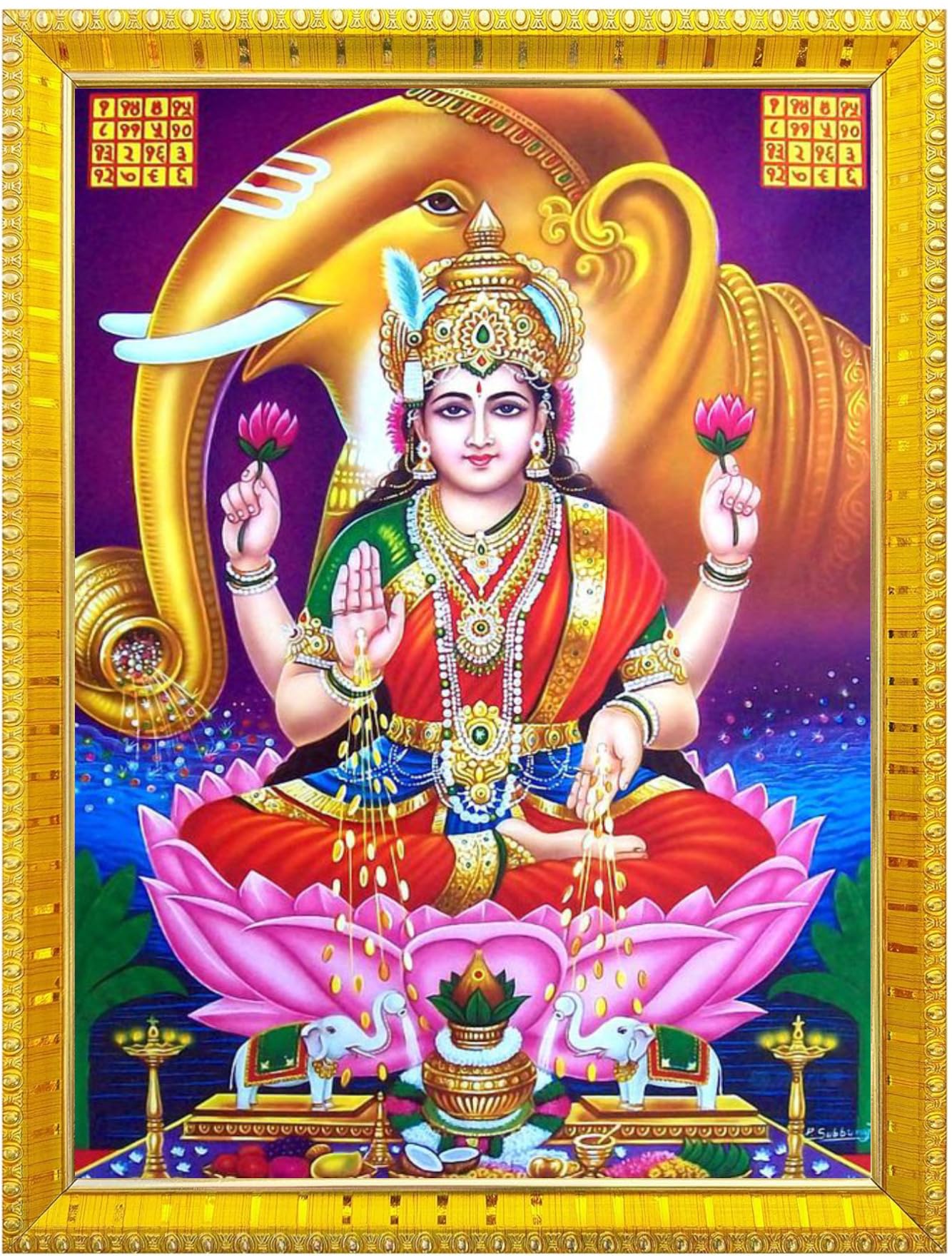 NOKKES Laxmi Devi Maa Mata Photo Frames Religious Photo frame 5X7 Inch Photo Frame_W31