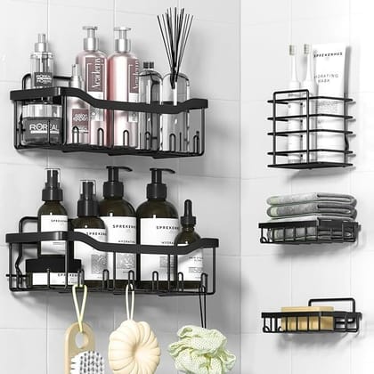 M Y Stainless Steel Wall Shelf (Number of Shelves - 1, Black)