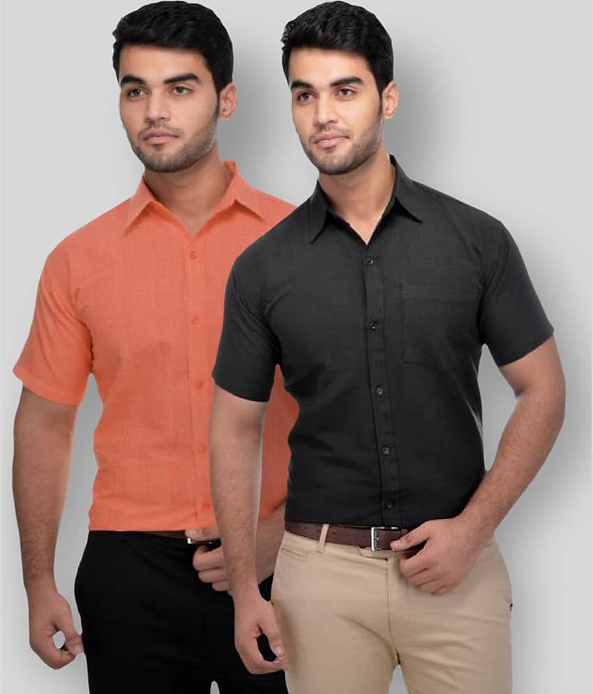 DESHBANDHU DBK - Multicolor Cotton Regular Fit Men's Formal Shirt (Pack of 2)