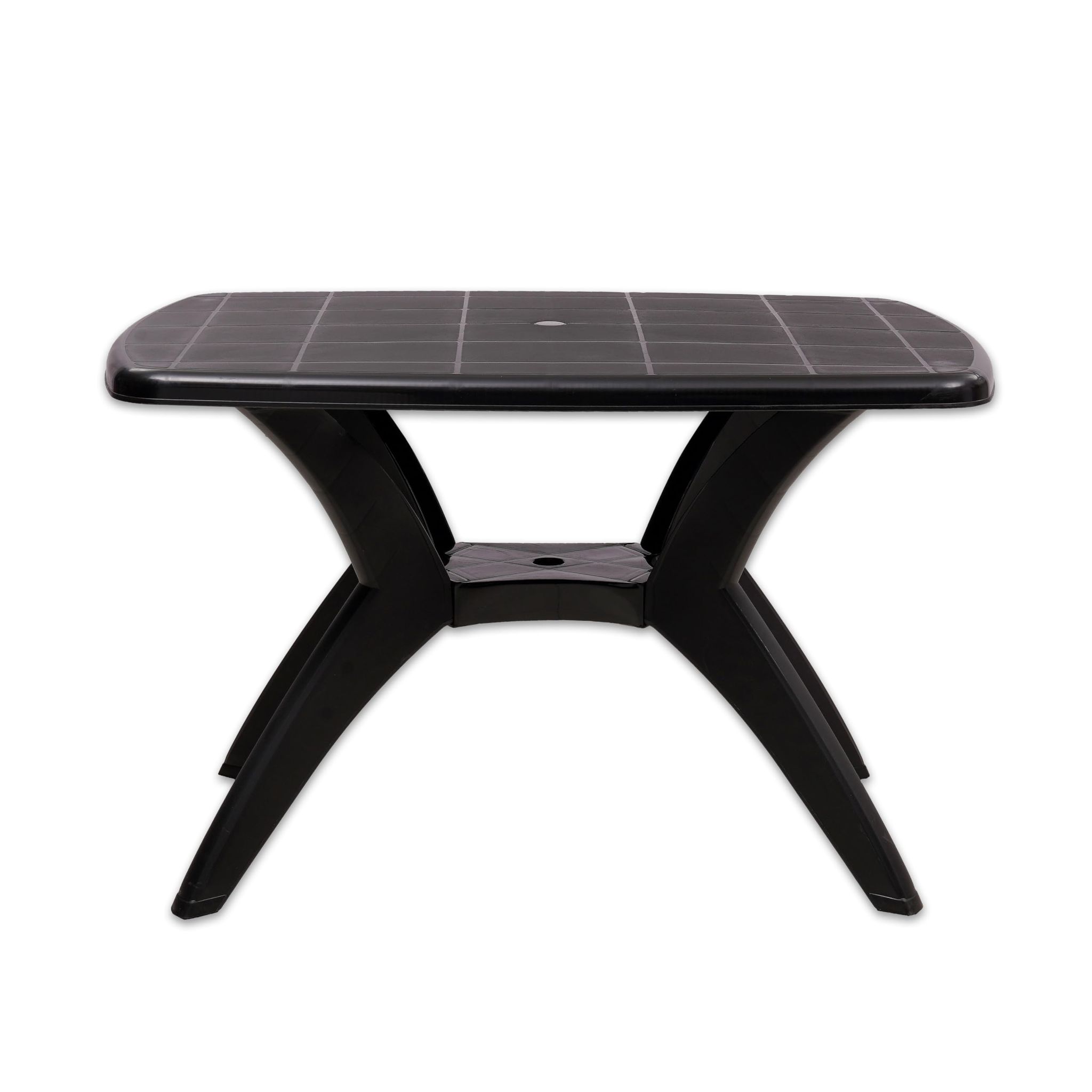 Supreme Furniture Melody Plastic Rectangular Dinning Table with Cross Legs Design for Dining Room/Garden/Cafe and Restaurants