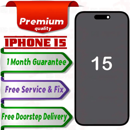 Apple iPhone 15  (display glass combo folder) Mobile Display LCD Screen With Touch, WHITE