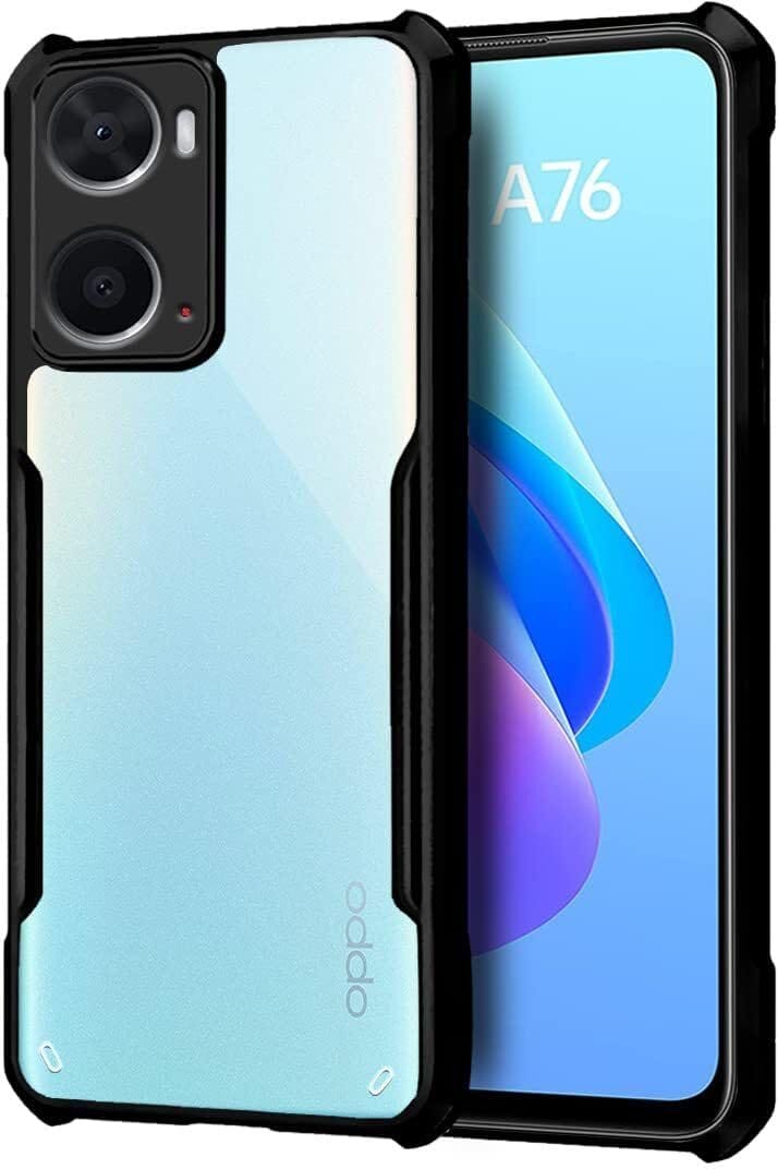 PLUGTECH Slim Shockproof Case | Matte Black Soft | Drop Protection | Precise Cutouts | Premium Mobile Cover for Oppo A76