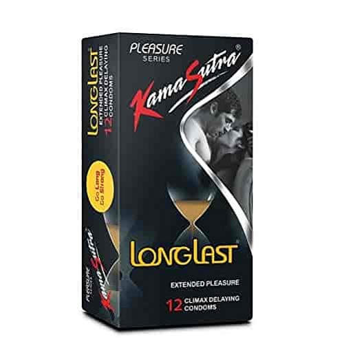 Kama Sutra Combo Pack Extended Pleasure - 12 Condoms and Strawberry Lubricants (50 Ml)