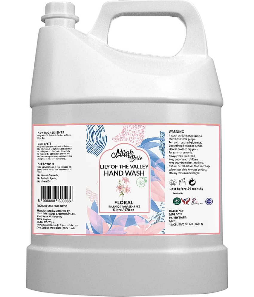Mirah Belle Lily Of The Valley  Can  Bulk Pack for Refill Sulfate Free Hand Wash 5000 mL Pack of 1