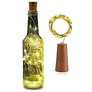Sunrise 20 LED Pack of 2 Warm White Wine Bottle Cork Lights, Copper Wire String Lights,  Fairy Light (without BOTTLE)
