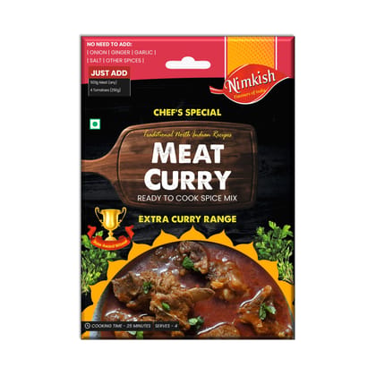 Nimkish Meat Curry Extra Curry Ready to Cook Spice Mix | 40g | Onion Ginger Garlic Already in Mix | Himalayan Recipe