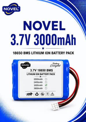 NOVEL 3.7V BMS 18650 LITHIUM ION DUAL BATTERY PACK WITH JST 3PIN- 3000mAh