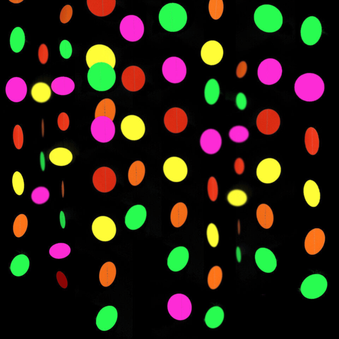 UV Glow Dot Garland - Glow In The Dark - Over 5 FT