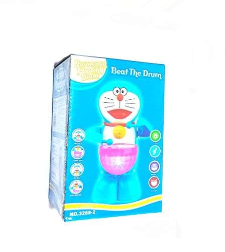 Nawani Plastic Playing Drummer with Light Music (18/11 cm, Multicolour)