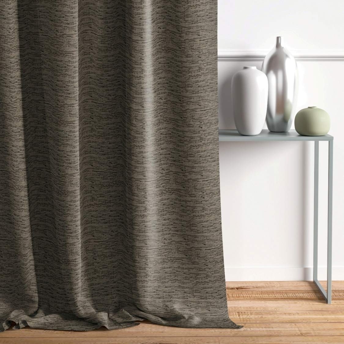 DDECOR Live beautiful 1 Piece of 9 Ft Curtain, Color : Grey
