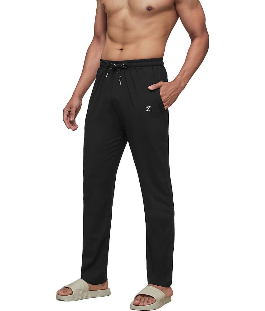 XYXX Black Cotton Tencel Blend Trackpants Single