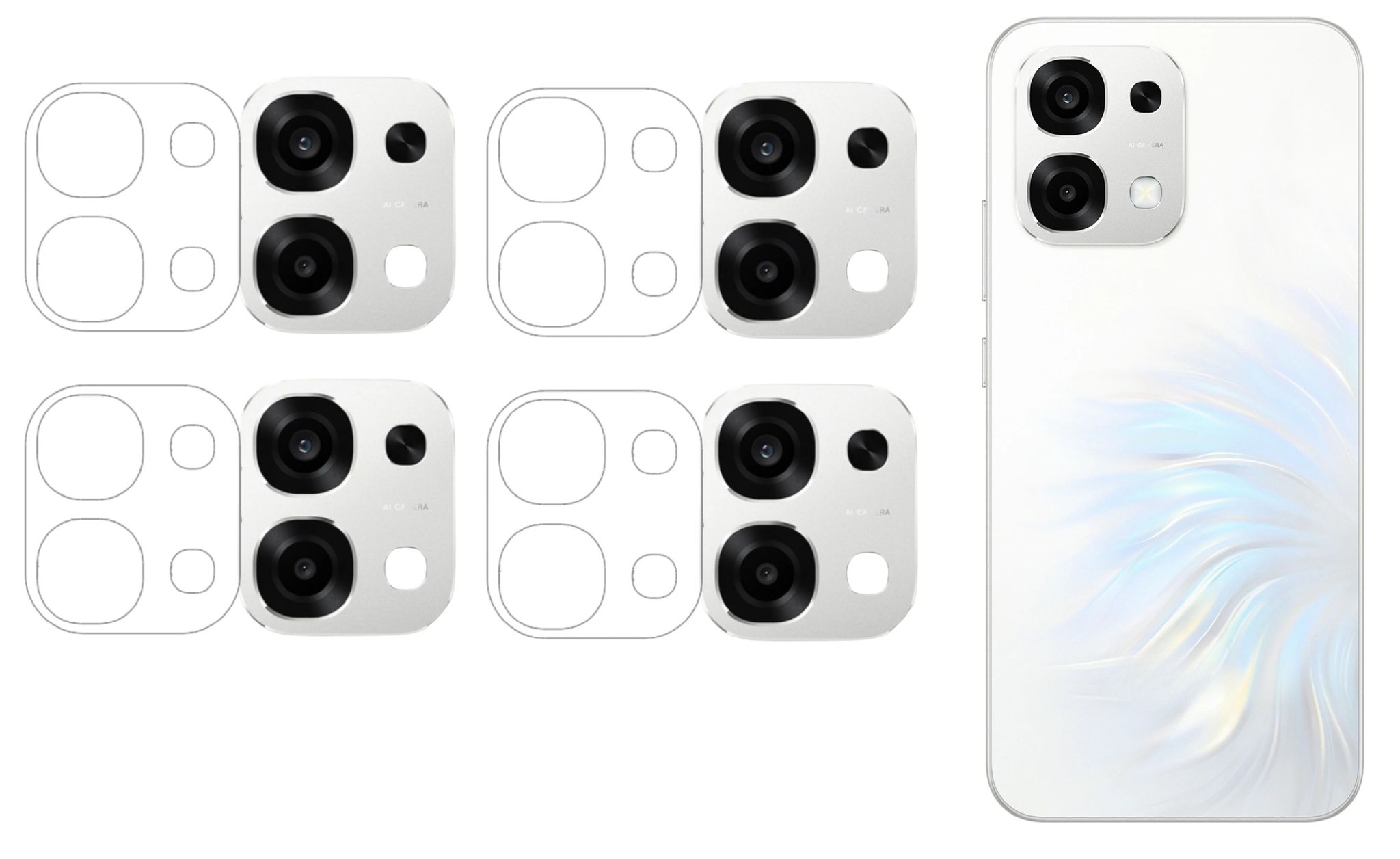 ISAAK Back Camera Lens Protector compatible for OPPO F33 5G (Pack of 4)