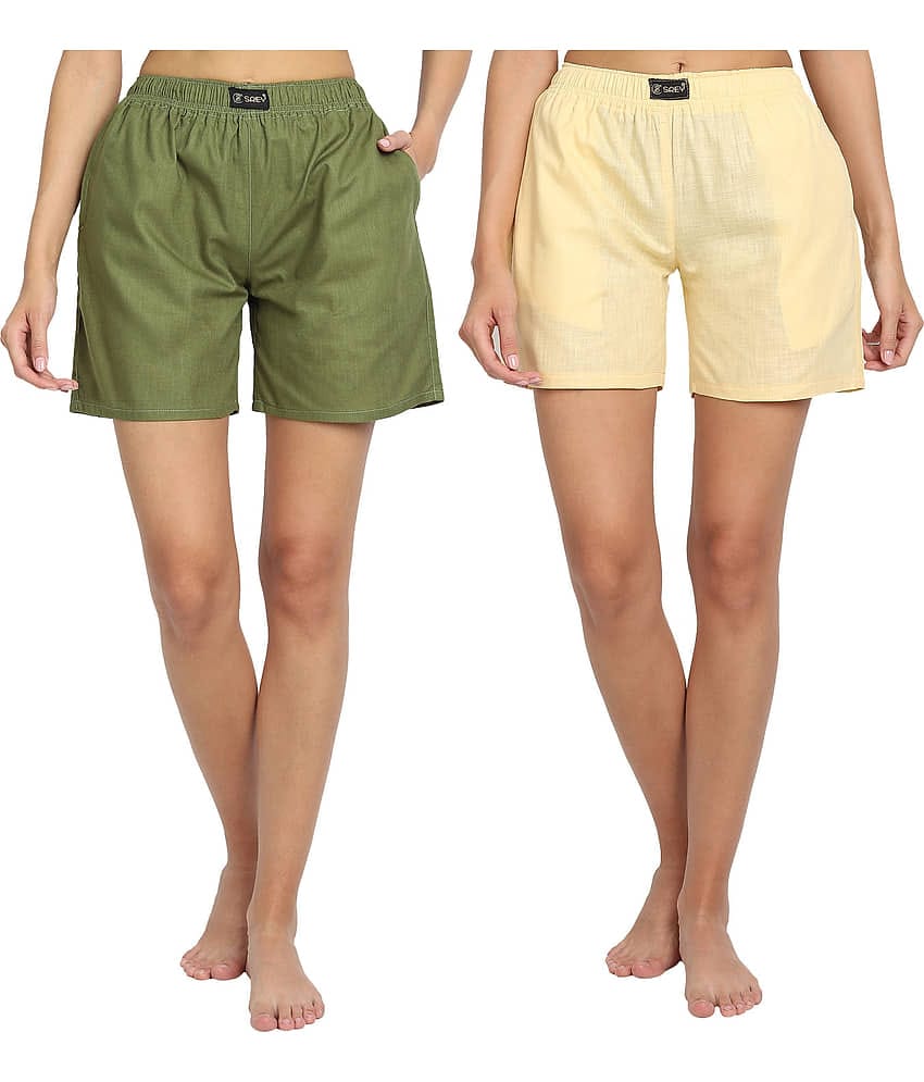 SREY Cotton Bermuda - Green Pack of 2