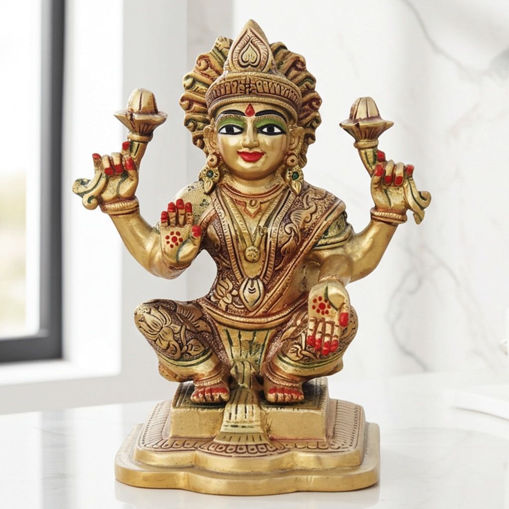 Brass Showpiece Laxmi Ji God Idol Statue (BSMAS1063 L)