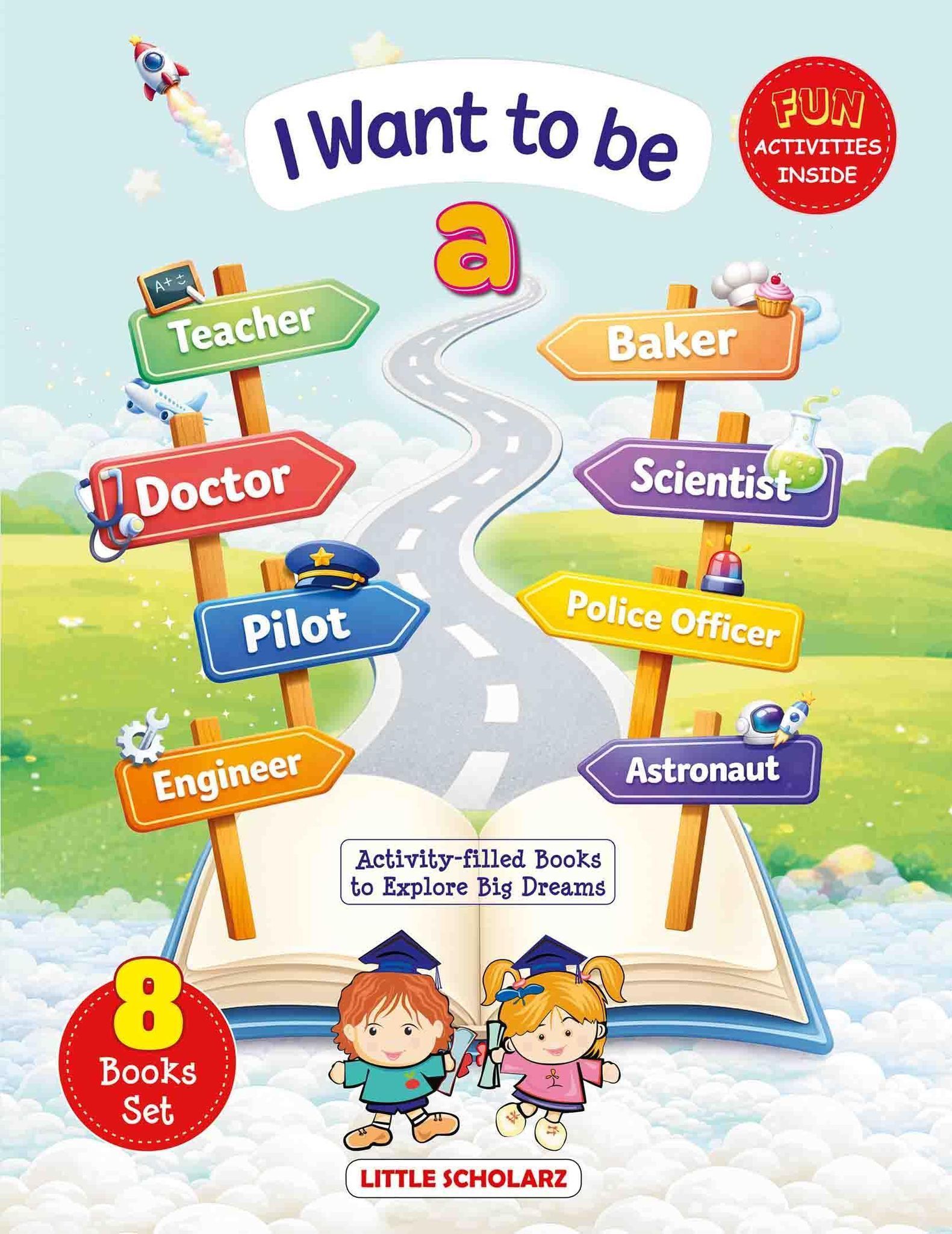 I Want to Be Series � 8 Book Set for Kids | Doctor, Pilot, Police Officer, Engineer & More | Role Play Learning Activity Books | Little Professionals Kit (S-524)