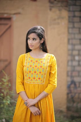 Rekha fashion_Stylish Mustard embroidery kurti with pant Sensational Women Kurta Sets Rekha fashion_Stylish Mustard embroidery kurti with pant Sensational Women Kurta Sets