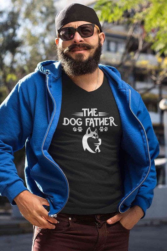 V Neck T-Shirt (Men) - Classy Dogfather (3 Colours)