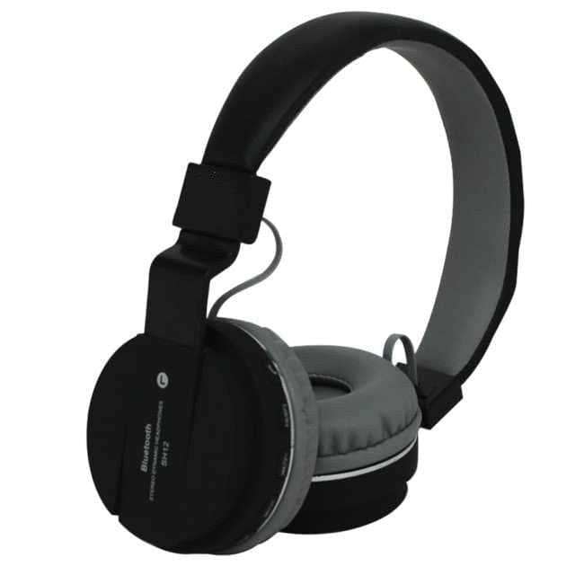 SH-12 Wireless Bluetooth Over the Ear Headphone with Mic Bluetooth & Wired (Black, On the Ear)