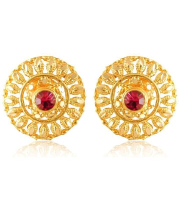 Vighnaharta - Golden Stud Earrings ( Pack of 1 )