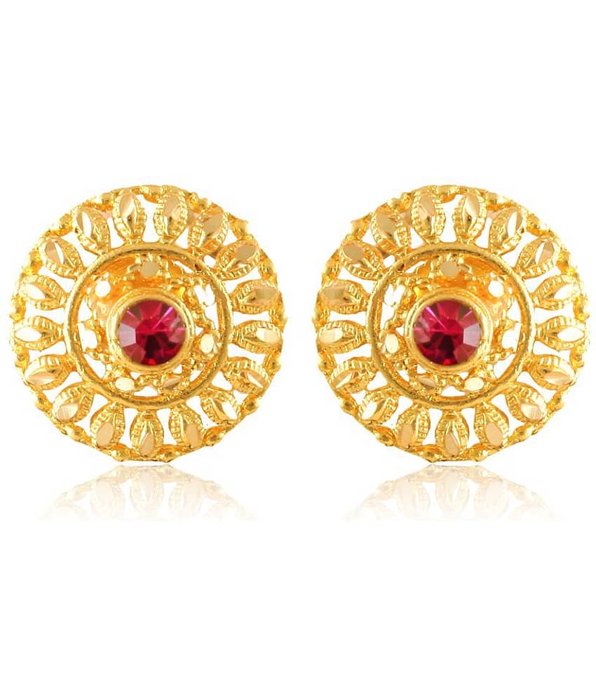 Vighnaharta - Golden Stud Earrings ( Pack of 1 )