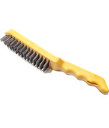 LXMI Plastic Handle Steel Wire Scratch Brush for Cleaning Welding Slag, Rust Plastic Regular Brush ( 1 )
