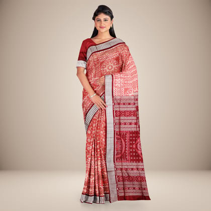 Elaborated Floral Motif Sambalpuri Silk Saree Elaborated Floral Motif Sambalpuri Silk Saree