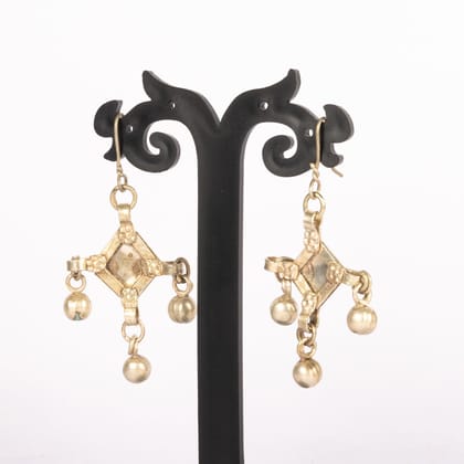 Tribes India Earring Square Ghungroo Pair