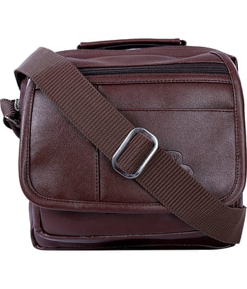 Leather World - Brown Solid Messenger Bags