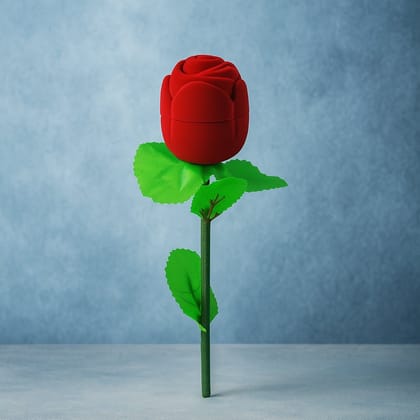 Artificial Rose Flower Shaped Jewelry Ring Box (1 Pc)