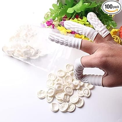 AAbha Latex Fingertips Protective Small Rubber Gloves/Finger Cots (200 Piece)
