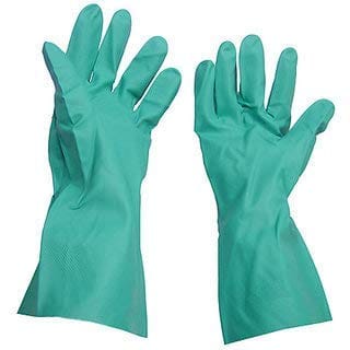 AABHA Household Hand Gloves Dish Washing Cleaning Washroom Kitchen Utensils Reusable Gloves, Green, 3 Pair