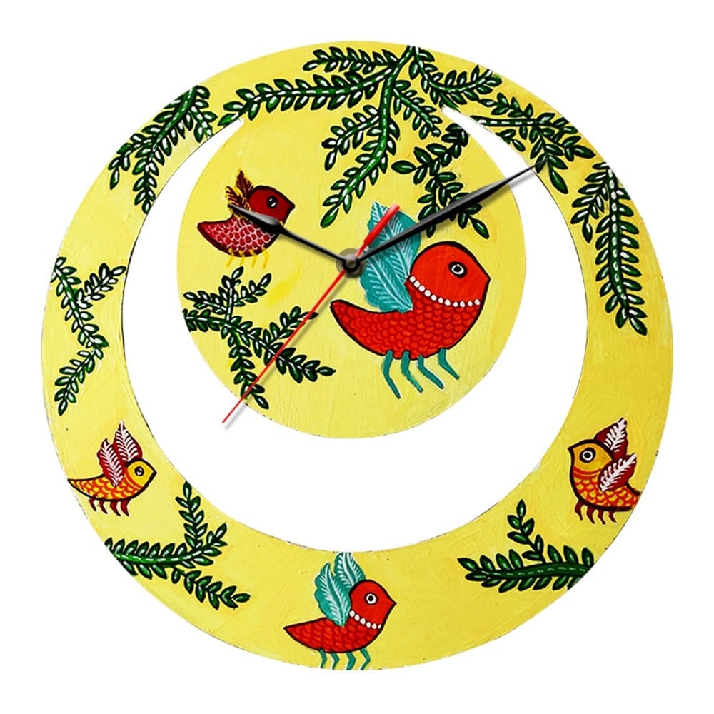Gond Art on Moon Clock DIY Kit by Penkraft