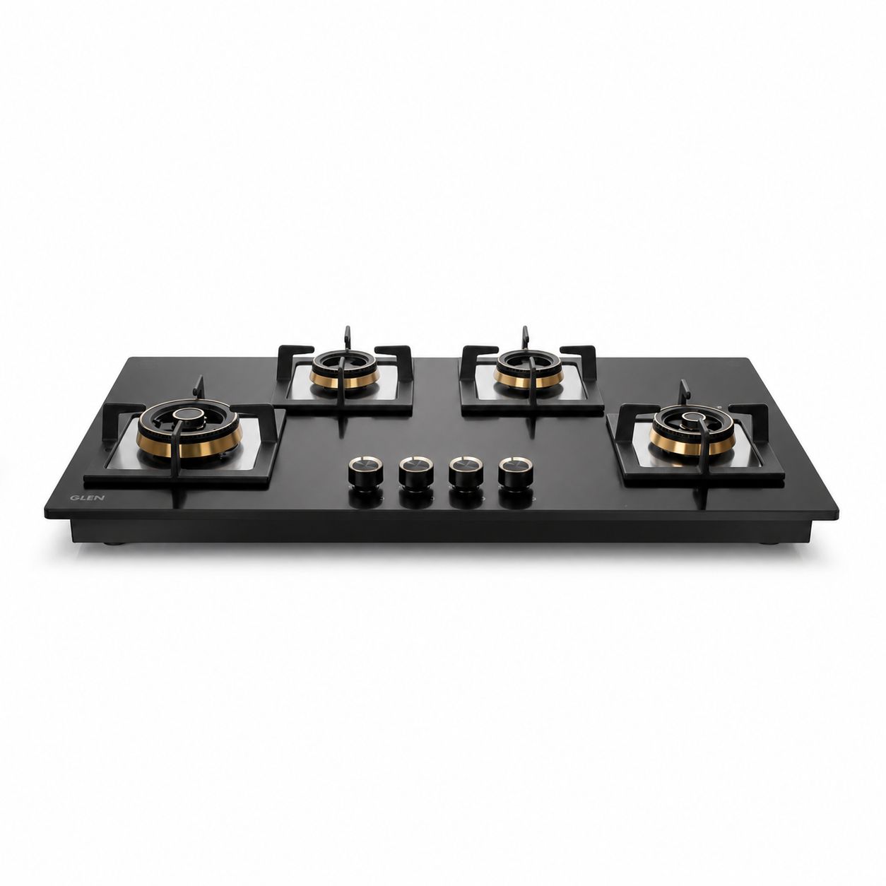 4 Burner Glass Gas Hob Top with Triple Ring Burner Total Double Ring Brass Burner with Flame Failure Device Auto Ignition (BH1094XLHTT2TRMGS)