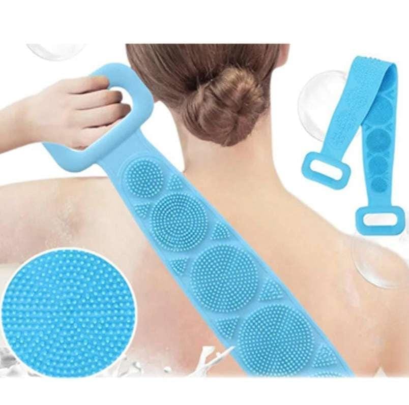 Silicone Back Scrubber for Bath & Shower - Double-Sided Exfoliating Body Brush