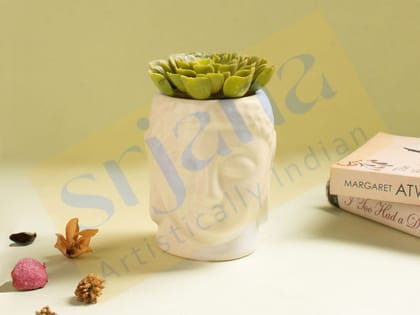 Srjana Handcrafted Buddha Shaped Ceramic Planter 1pc