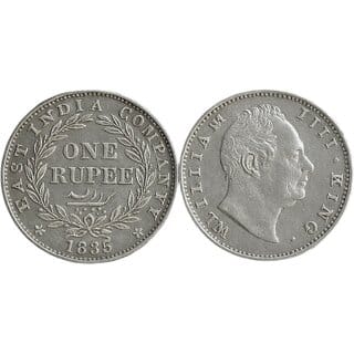 1835 William 1 Rupee Silver Plated Fancy Coin  British India Antique