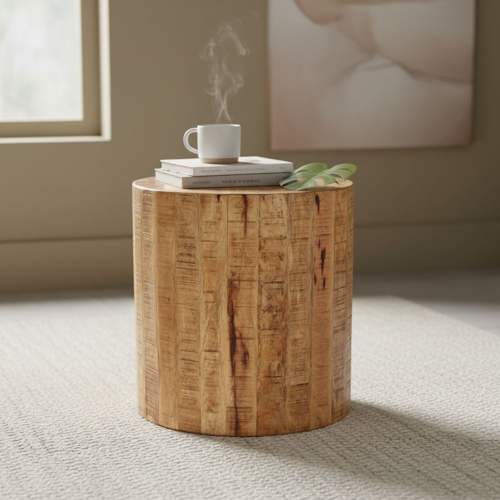 Natural white Distressed Solid Wood Coffee Table