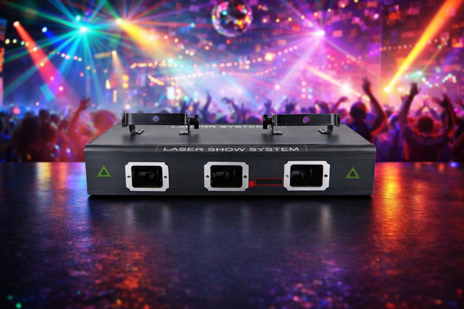 SPARKWORLD 3 Lens 1.6W RGB Animation Beam Laser Light DMX PRO DJ Party Bar Stage Lighting | Colour: 3 Eye Box Laser