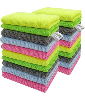 SOFTSPUN B Quality Microfiber Cloth - Going Cheap! 20 pcs - 20x30 cms - 340 GSM - Assorted Colour - Thick Lint & Streak-Free Multipurpose Cloths - for Car Bike Cleaning Polishing Washing & Detailing.