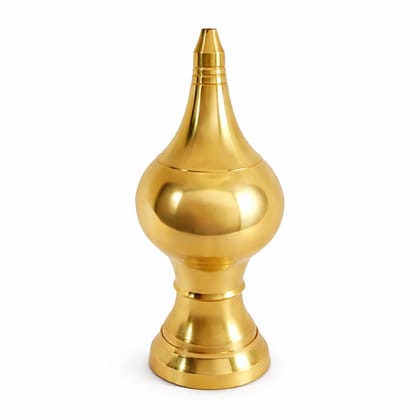 Brass Kalash Small (5.5 cm x 13.5 cm) � Temple Top Kalasam for Home Mandir � Traditional Thazhikakkudam � Kumbham Design � Handcrafted Solid Brass � Approx. 200 g
