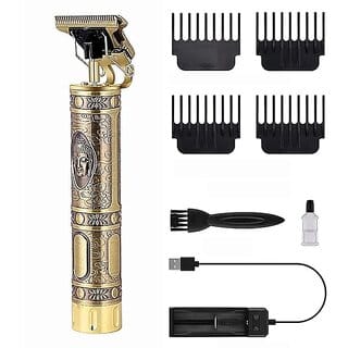 Golden Electric Hair Trimmer - USB Rechargeable with Adjustable Clipper Cleaning Brush Golden Electric Hair Trimmer - USB Rechargeable with Adjustable Clipper Cleaning Brush