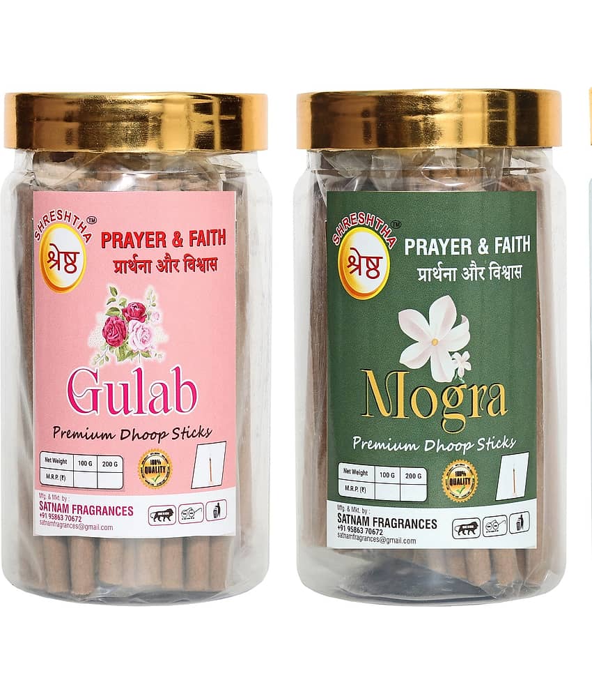 SHRESHTHA Incense Dhoop Sticks Mogra,Rose 400 gm ( Pack of 2 )